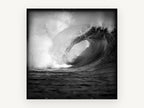 Hollow Barrel Wave, coastal canvas wall art print, front view