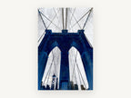 Cobalt Gothic Arches, brooklyn bridge blue tower photograph, city canvas wall art print, front view