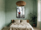 Patriotic Empire Tower city canvas print on the wall of a bedroom