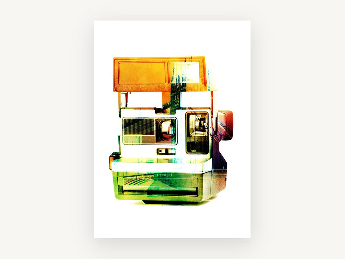 Instant London Camera, vintage canvas wall art print, front view