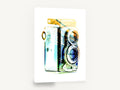 Twin Lens Double Exposure, retro twin lens reflex camera, stretched canvas wall art print ready to hang