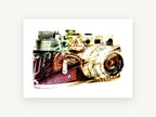 Double Exposure Rangefinder, vintage canvas wall art print, front view