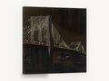 Brooklyn Bridge After Dark, brooklyn bridge at night illustration, city canvas wall art print ready to hang