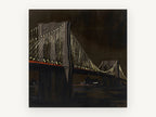 Brooklyn Bridge After Dark, brooklyn bridge at night illustration, city canvas wall art print, front view