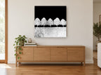 Inverted Tree Row landscape canvas print on the wall of a living room above a sideboard