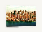Lower Manhattan Waterfront, lower manhattan skyline aerial photograph, city canvas wall art print ready to hang