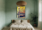 Bryant Park Subway Sign city canvas print on the wall of a bedroom