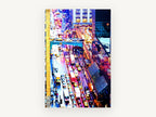 Wet Rush Hour, new york rainy street taxis photograph, city canvas wall art print, front view