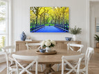 Spring Park Promenade landscape canvas print on the wall of a Hamptons dining room