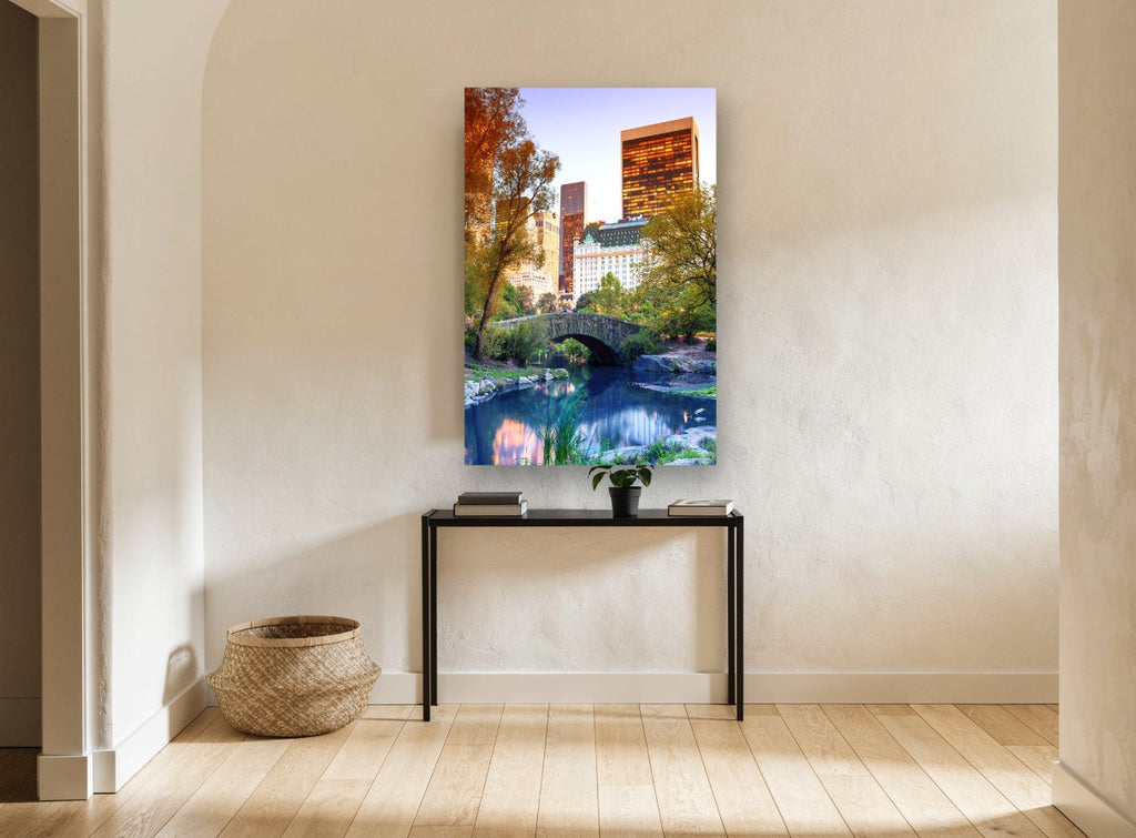 Gapstow Bridge Dusk city canvas print on the wall of a hallway