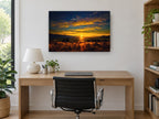 Valley Sunburst landscape canvas print on the wall of a study