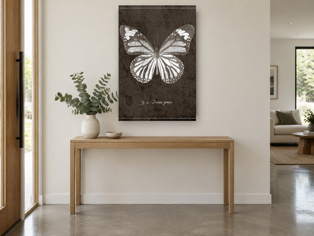 Chalk Tiger Butterfly animal canvas print on the wall of a entry hall