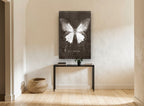 Ulysses Butterfly Study animal canvas print on the wall of a hallway