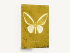 Ochre Butterfly Plate, vintage butterfly illustration in ochre, animal canvas wall art print ready to hang