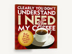 Coffee Headache Cure, i need my coffee typography kitchen, kitchen canvas wall art print ready to hang