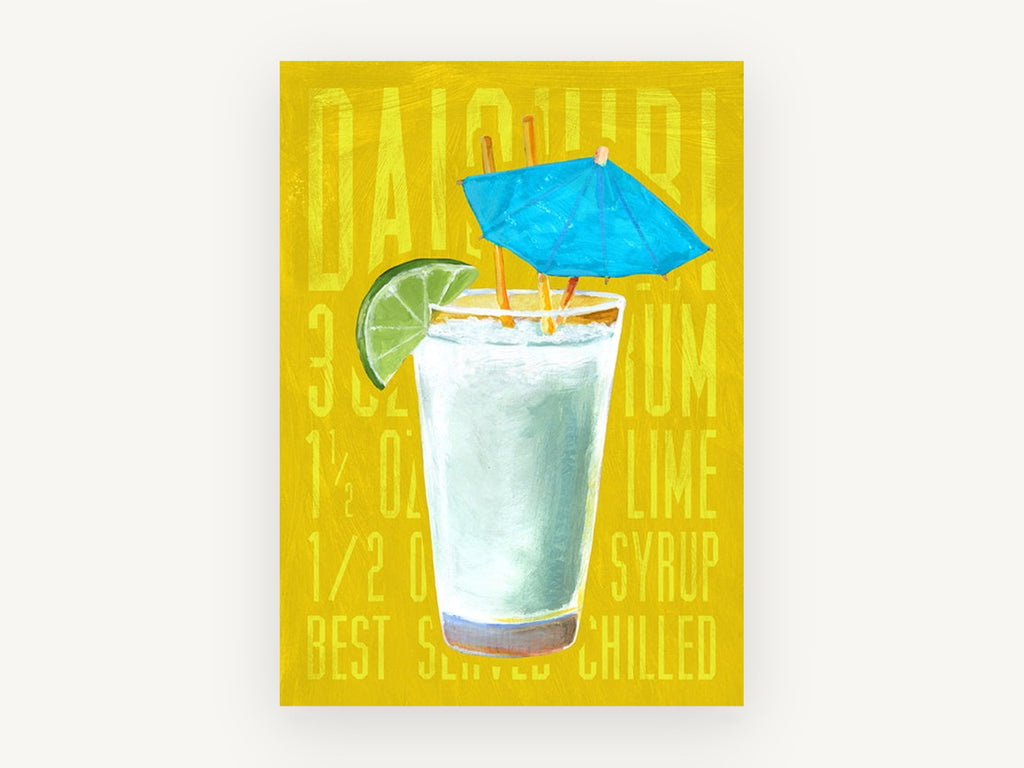 Daiquiri Best Served Chilled, vintage canvas wall art print, front view