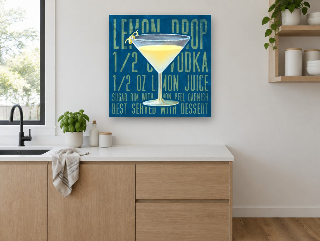Sugar Rim Lemon Drop kitchen canvas print on the wall of a kitchen