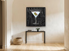 Shaken Martini Recipe kitchen canvas print on the wall of a hallway