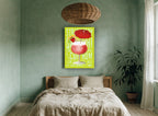 Strawberry Daiquiri Sunshine vintage canvas print on the wall of a bedroom