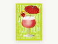 Strawberry Daiquiri Sunshine, vintage canvas wall art print, front view