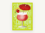 Strawberry Daiquiri Sunshine, vintage canvas wall art print, front view