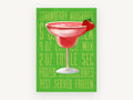 Frozen Strawberry Margarita, vintage canvas wall art print, front view