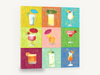 Tropical Cocktail Grid, tropical cocktail recipes typography bar, kitchen canvas wall art print ready to hang
