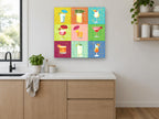 Tropical Cocktail Grid kitchen canvas print on the wall of a kitchen