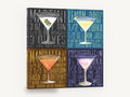 Four Martini Recipes, martini glass cocktail recipes typography, kitchen canvas wall art print ready to hang
