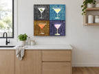 Four Martini Recipes kitchen canvas print on the wall of a kitchen