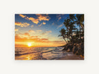 Golden Horizon Palm Cove, coastal canvas wall art print, front view