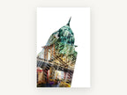 Chrysler Crown Collage, chrysler building layered photo collage, city canvas wall art print, front view