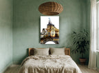 Paris Double Exposure city canvas print on the wall of a bedroom