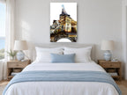 Paris Double Exposure city canvas print on the wall of a bedroom