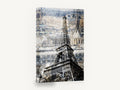 Eiffel Tower Textured Rooftops, eiffel tower over paris rooftops photograph, city canvas wall art print ready to hang