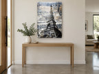 Eiffel Tower Textured Rooftops city canvas print on the wall of a entry hall