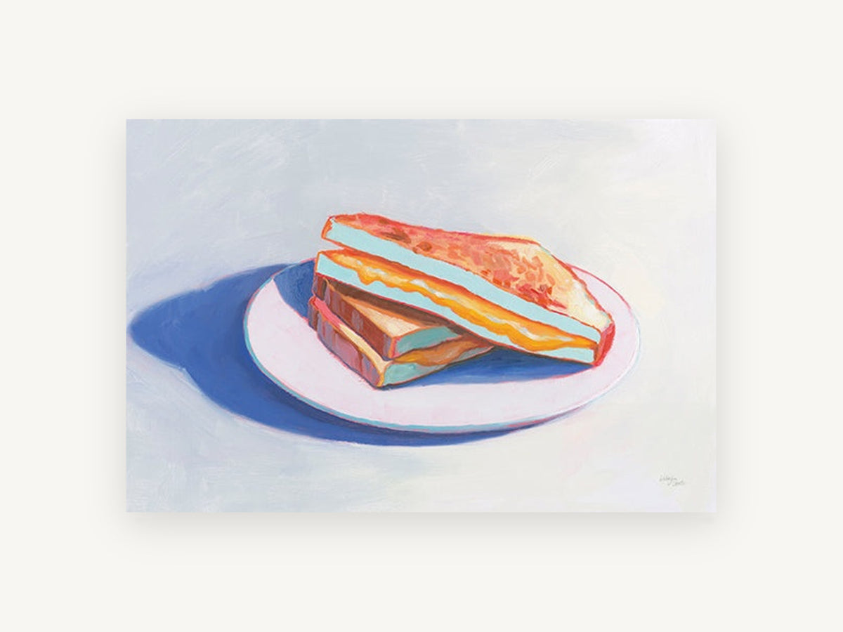 Grilled Cheese Plate, kitchen canvas wall art print, front view