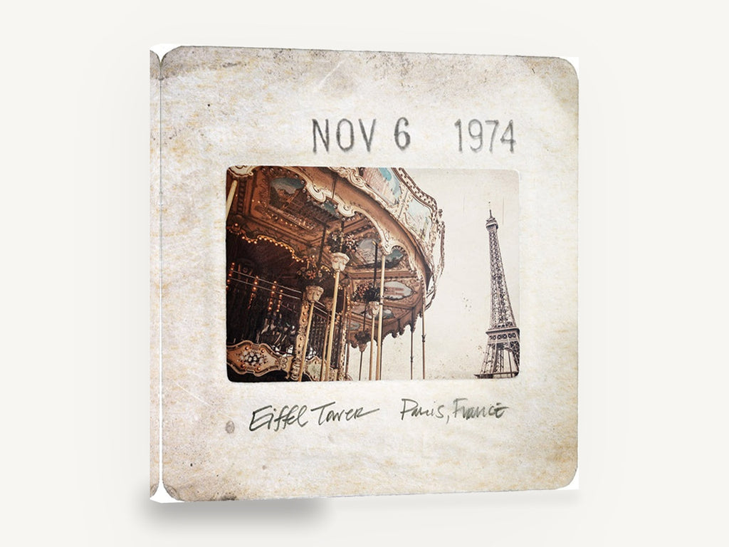 Paris Carousel Slide, vintage paris slide eiffel tower carousel, city canvas wall art print ready to hang