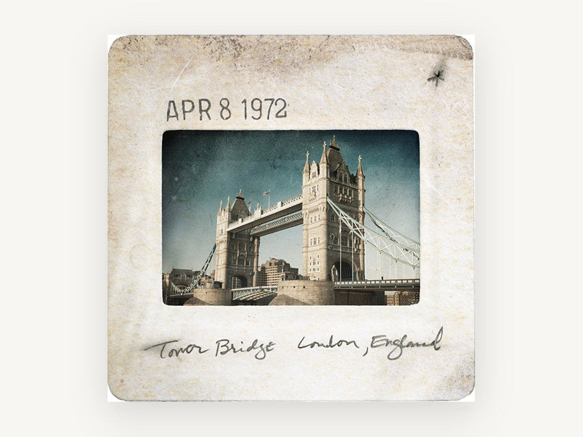 Tower Bridge Slide, tower bridge vintage slide photograph, city canvas wall art print, front view