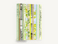 Garden Paper Strips, green botanical collage vertical strips, floral canvas wall art print ready to hang