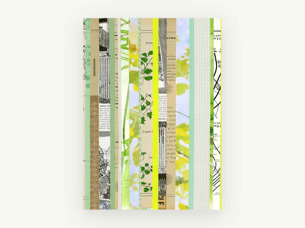 Garden Paper Strips, floral canvas wall art print, front view