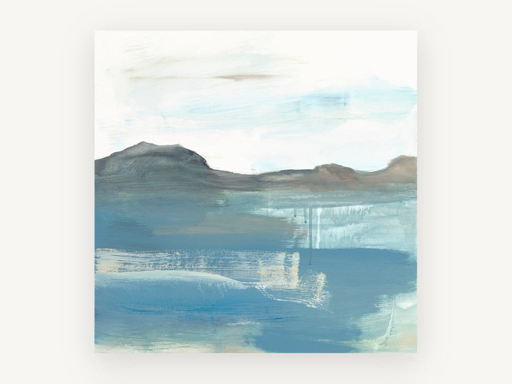 Misty Headland Shore, coastal canvas wall art print, front view