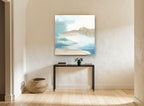 Soft Dune Headland coastal canvas print on the wall of a hallway