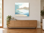 Soft Dune Headland coastal canvas print on the wall of a living room above a sideboard