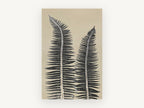 Twin Fern Fronds, floral canvas wall art print, front view