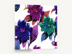 Jewel Tone Dahlias, colourful dahlia botanical illustration, floral canvas wall art print ready to hang