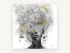 Blossom Veil Portrait, floral canvas wall art print, front view