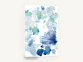 Blue Petal Drift, blue green watercolour abstract petals, floral canvas wall art print ready to hang