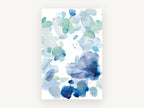Blue Petal Drift, floral canvas wall art print, front view