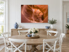 Glowing Canyon Curves landscape canvas print on the wall of a Hamptons dining room